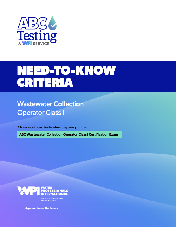 ABC Need-To-Know Criteria Wastewater Collection Operator Class I
