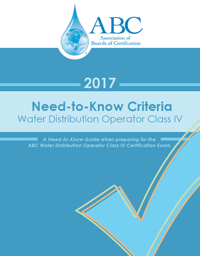 ABC Need-To-Know Criteria Water Distribution Operator Class IV