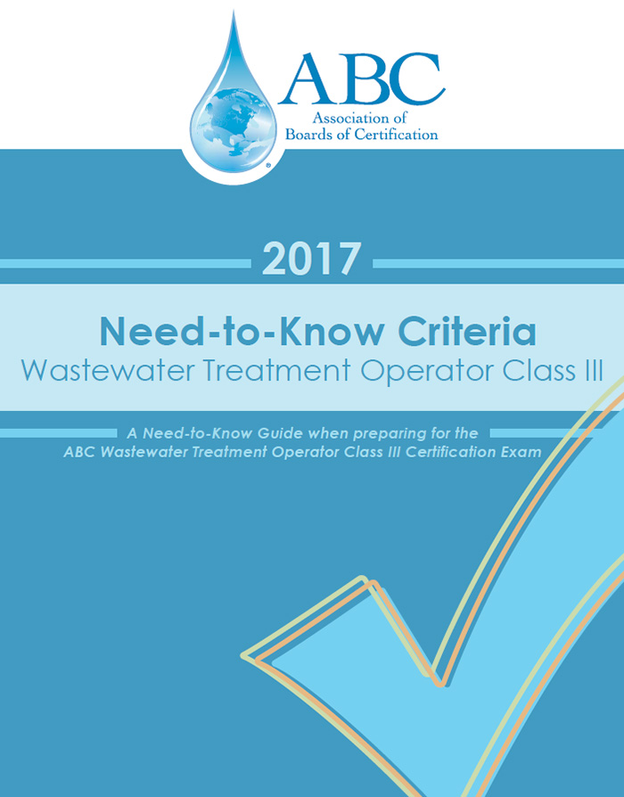 ABC Need-To-Know Criteria Wastewater Treatment Operator Class III